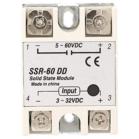 Keenso SSR-60DD 3-32VDC bis 5-110VDC 60A Ausgangsstrom DC-DC Halbleiterrelais SSR Modul für den industriellen Automatisierungsprozess Cover