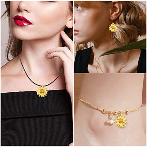 Bronagrand 60 Pieces Golden Plated Sunflower Charms Alloy Lovely Flower Bead Pendants Charms For Diy Necklace Bracelet Jewelry Making Findings #TOP5
