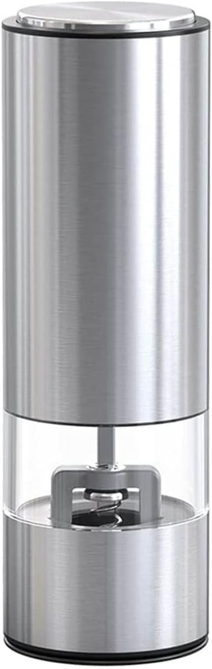 Electric Salt and Pepper Grinder - Battery Operated Stainless Steel Mill - Automatic One Handed Operation - Electronic Adjustable Shakers