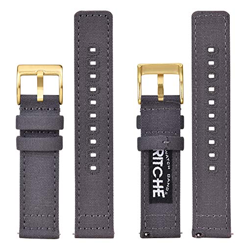 Image of Ritche Christmas Gift Canvas Vintage Quick Release Watch Band 18mm 20mm 22mm 24mm Replacement Watch Straps for Men Women, White Elephant Gifts, Stocking Stuffers for Men, Father's Day gifts