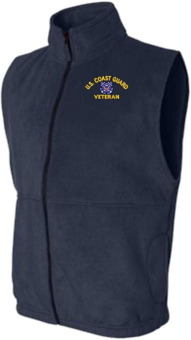 MilitaryBest U.S. Coast Guard Logo Veteran Full-Zip Fleece Vest