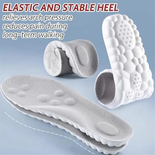 Image of 2 Pairs 4D Cloud Technology Insole - Super Soft Comfort Insoles, Soft Foot Protection Cloud Feeling Insole, U-Shape Memory Foam Insoles (Gray, Men: US 11.5-13)