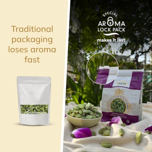 Image of Emperor Akbar Alleppey Whole Green Cardamom 8mm | 1Kg | Long-Lasting Aroma | GI Tagged | Antioxidant-Rich Spice for Tea & Cooking | Premium Export Quality Elaichi | Kerala Cardamom | Pack of 1