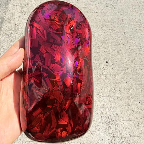 Image of LZLRUN Gloss Forged Carbon Fiber Self Adhesive Vinyl Wrap Film for Car Moto (Chameleon Red, 1.65ft x 3.5ft) | Gloss Chameleon forged carbon texture, With install tools, Air release, Self-adhesive, For car moto furniture laptop