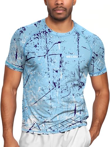 Roadbox Men's Workout Shirts Short Sleeve, Quick Dry Athletic