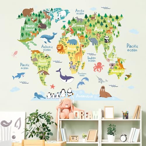 Vinilos Decorativos Mapa Mundial Animal en Vinilo Mate miniatura 3