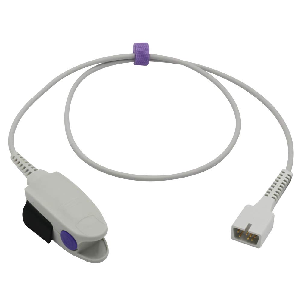 Clip de doigt réutilisable pour adulte avec capteur SpO2 compatible avec Biolight M700, M800 1 m connecteur 7 broches approuvé par la FDA/CE