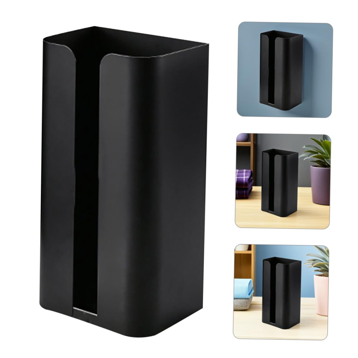Magnetische Edelstahl Aufbewahrungsbox für Taschentücher aus Reinigen mit Glatter Oberfläche Leicht zu Schwarzes Design Küche Bad oder Wohnzimmer
