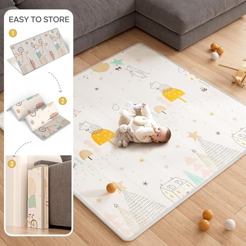 Julrrimg Laufstall Baby mit Matratze, 150x150 Laufgitter Baby mit Matte, Laufstall für Apartment, Laufgitter mit Atmungsaktivem Netz an Vier Seiten und Saugnäpfen