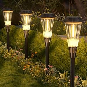 HIGH POWER Solar Pathway Lights Outdoor 8 Pack, 2-in-1 Warm&Cold Light 3000K/6500K Solar Garden Lights, Bright Solar Yard Lights Waterproof IP65, Solar Lights Outdoor for Landscape Pathway Walkway