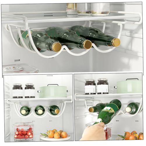 Soporte para botellas organizado para refrigerador blanco miniatura 4