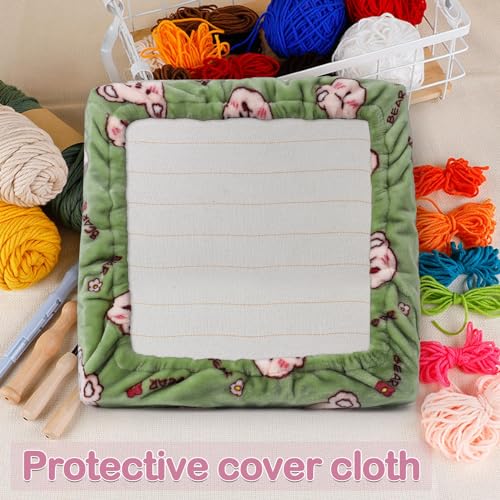 Image of 9.8 inch*9.8 inch Gripper Strip Frame Cover Rug Hooking Frame Cover Punch Needle Frame Cover Flannel (Green)