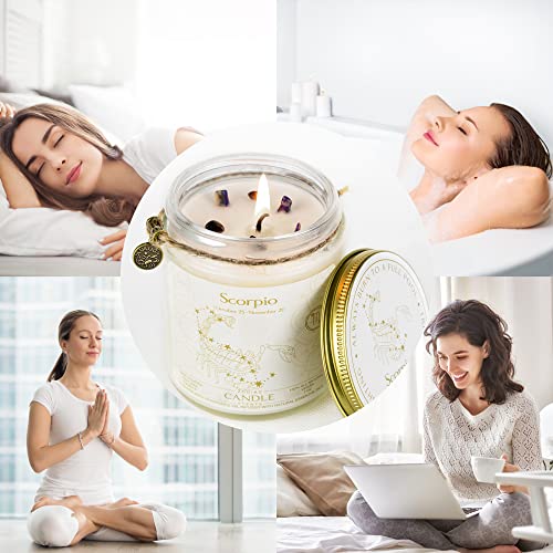 Ytente Zodiac Sign Candles, Zodiac Crystal Sign Candles,Astrology Lavender Scented Soy Stones Candles Best Friends Gifts For Women, Men Sister Brother Funny Birthday Gift Crystal Candle Jar(Scorpio) #TOP4