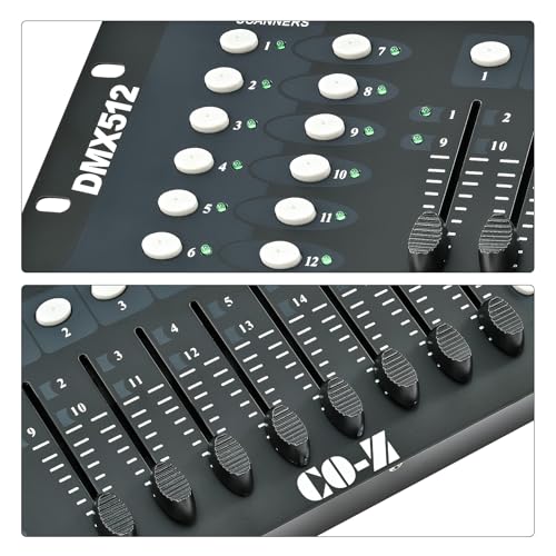 CO-Z 192 DMX 512 Stage DJ Light Controller Lighting Mixer Board Console for Light Shows, Party Disco Pub Night Club DJs KTV Bars and Moving Heads - Thumbnail 6