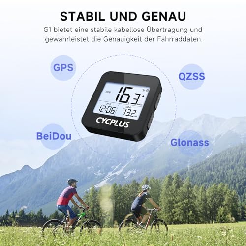 CYCPLUS GPS Fahrradcomputer Drahtlose Fahrradtacho Radcomputer IPX6 Wasserdichter Kilometerzähler...