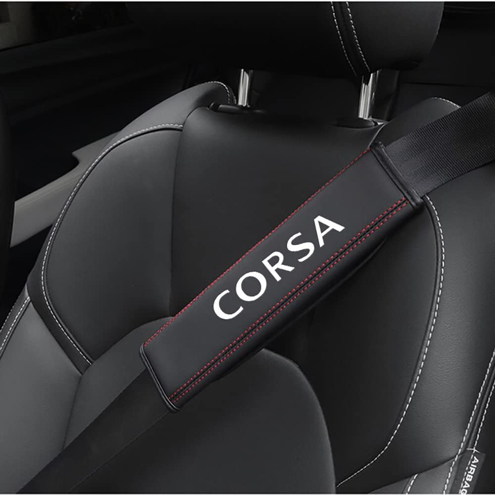 2 Pezzi Auto Pelle Imbottiture Cinture di Sicurezza Cuscinetti Protettivi, per Opel Corsa Accessori Interni