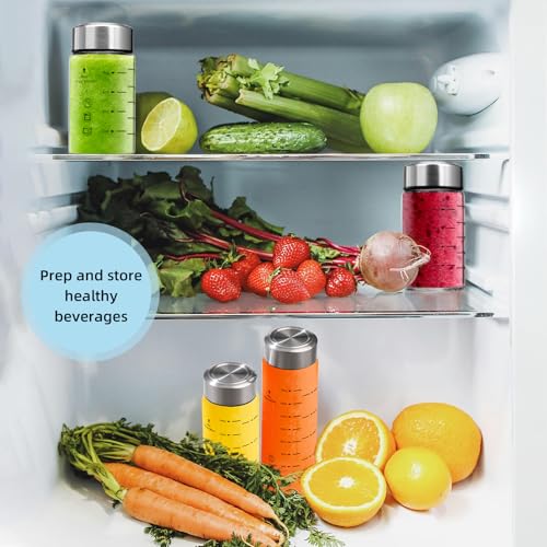 Image of Glass Juice Bottles 6 Pack 16 oz - Wide Mouth Glass Water Bottles with Lids - Borosilicate,Stainless Steel Lids for Juicing, Smoothies, Infused Water, Beverage Storage, Leakproof, Reusable, BPA Free