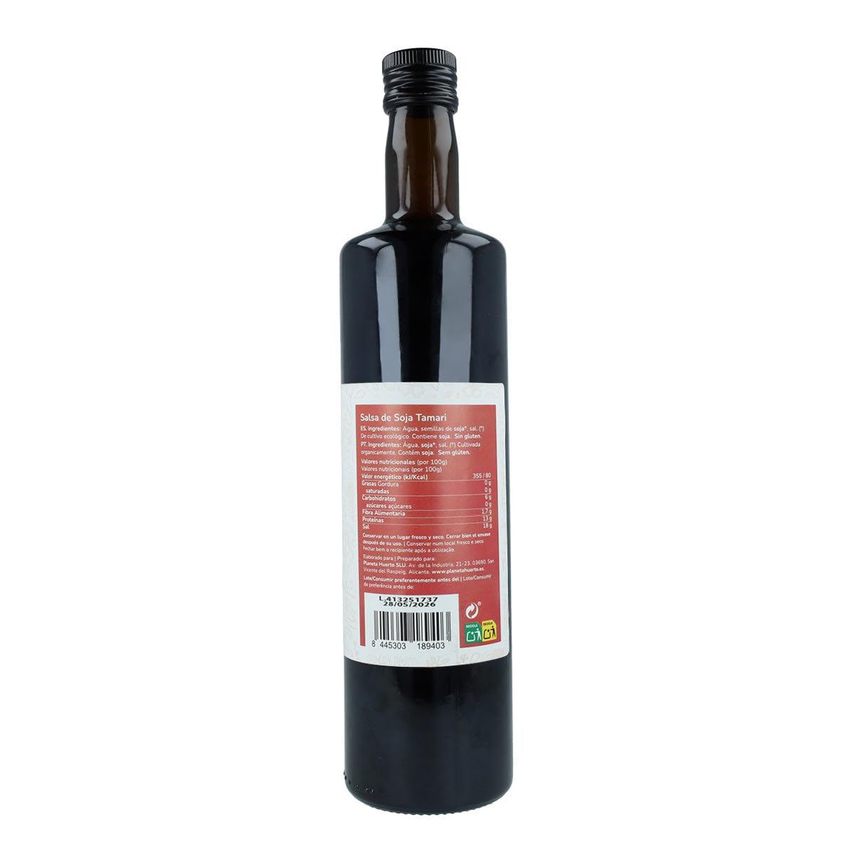 PLANETA HUERTO | Pack 6x Salsa de soja Tamari ECO 750 ml