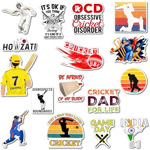 Image of WallDesign Cricket Fridge Magnet Set - Iconic Designs for True Fans, for Sports and Cricket Enthusiasts, Cute Magnets (Set of 16)