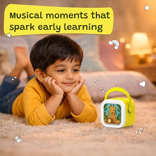 Image of WonderBuddy StoryBox Mini, 200+ Stories & Rhymes Preloaded, Educational Toy, RGB Lights, Kids Bluetooth Speaker, Musical Toys, Birthday Gift & Toys for 2+ Year Old Boy & Girl - Giraffe Without Mic