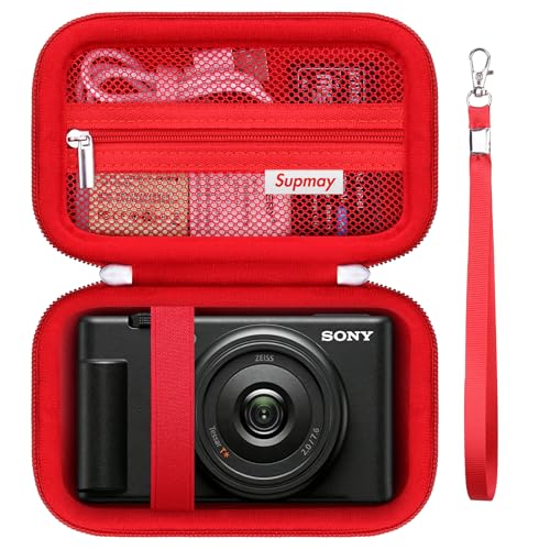 Image of Hard Travel Case for Sony ZV-1, ZV-1F, ZV-1 II Digital Camera, Red