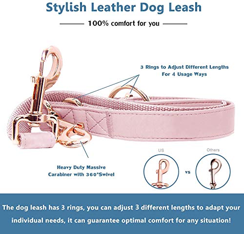Runwing Soft Leather Dog Collar And Leash (6.6') Set thumb #4