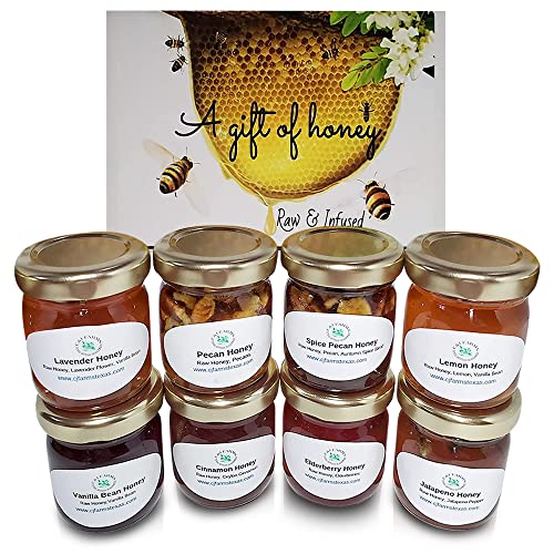 Set de miel pura artesanal variedad 8 piezas