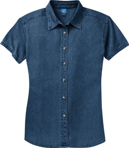 PORT AND COMPANY Short Sleeve Value Denim Shirt (LSP11) Ink Blue, L