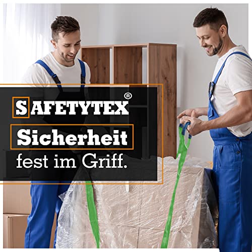 Safetytex Hebeband - Hochwertiger Hebegurt aus Polyester - Tragkraft wählbar - DIN EN 1492-1 - Schmale Rundschlinge - Flexibel und Sicher (1000 kg / 1 Tonne / 1 Meter)