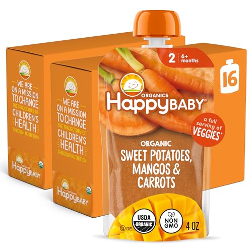 Happy Baby Organics Clearly Crafted Stage 2 Baby Food, Sweet...