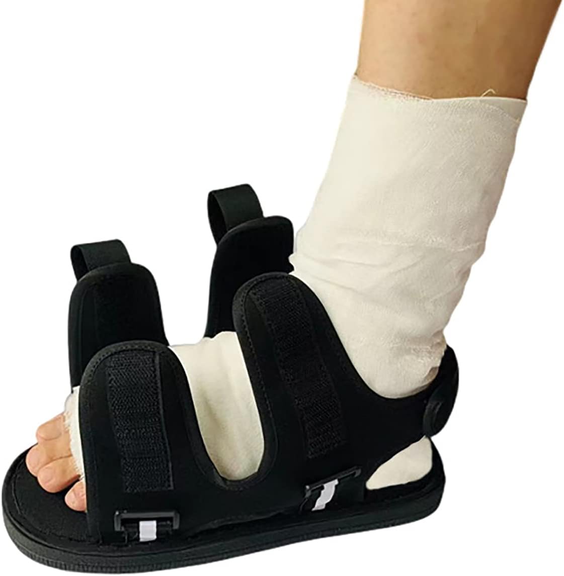 GREUS Post Op Shoe with Waterproof Leg Cast Cover, Adjustable Walking Boot Recovery Plaster Shoe Cover Medical Boot for Foot Injuries Sprained Ankle Broken Foot Toe Post Surgery Kids Women Men
