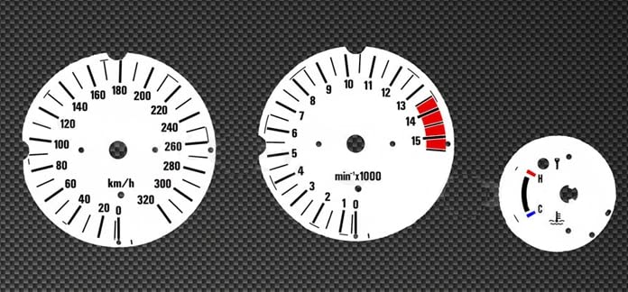 White Speedometer and Tachometer gauges for Honda CBR600F 1999-2000