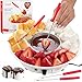 Chocolate Fondue Maker- Deluxe Electric Dessert Fountain Fondu Pot Set with 4 Forks and Party Serving Tray - Makes A Valentines Day Great Gift!