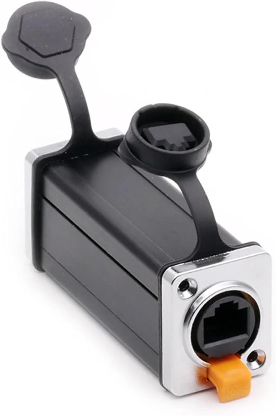 1Pc Arrival Waterproof Network Connector RJ45 Ethernet Female Panel Mount Sockets Straight Couplers(Dark Grey)