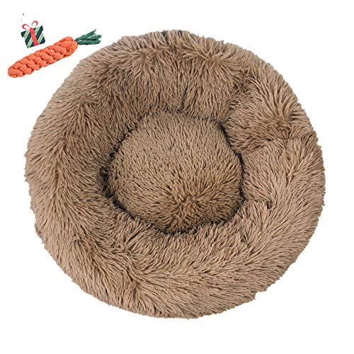 Panier rond chien doux matelas lavable peluche coussin chat 110cm - 2