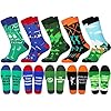Jeasona Mens Funny Fun Crazy Funky Dress Crew Socks Gifts for Men Dad Grandpa