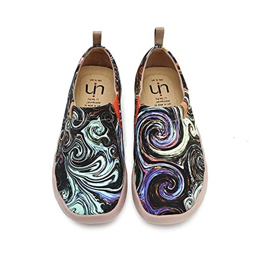 UIN Fleurie Monde Chaussures Imprimees Femme, Art Plates Chaussure Toile Peint Femme Originales Casual Baskets Multicouleur Voyage Canvas Chaussures de...