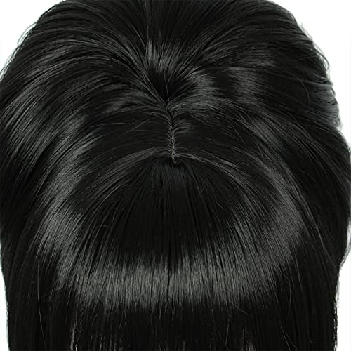 linfairy long straight black wig big bouffant beehive wigs for women fits 50s 80s costume