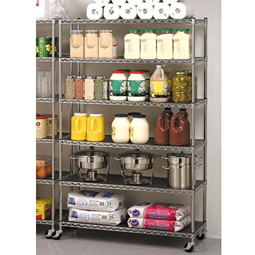 Formosa Covers | Storage Shelving Unit Cover For Garage Kitchen Office Outdoor Indoor Utility Wire Racks 48" W X18 D X 72 H The Original 5-Tier Storage Rack Cover Grey #TOP5
