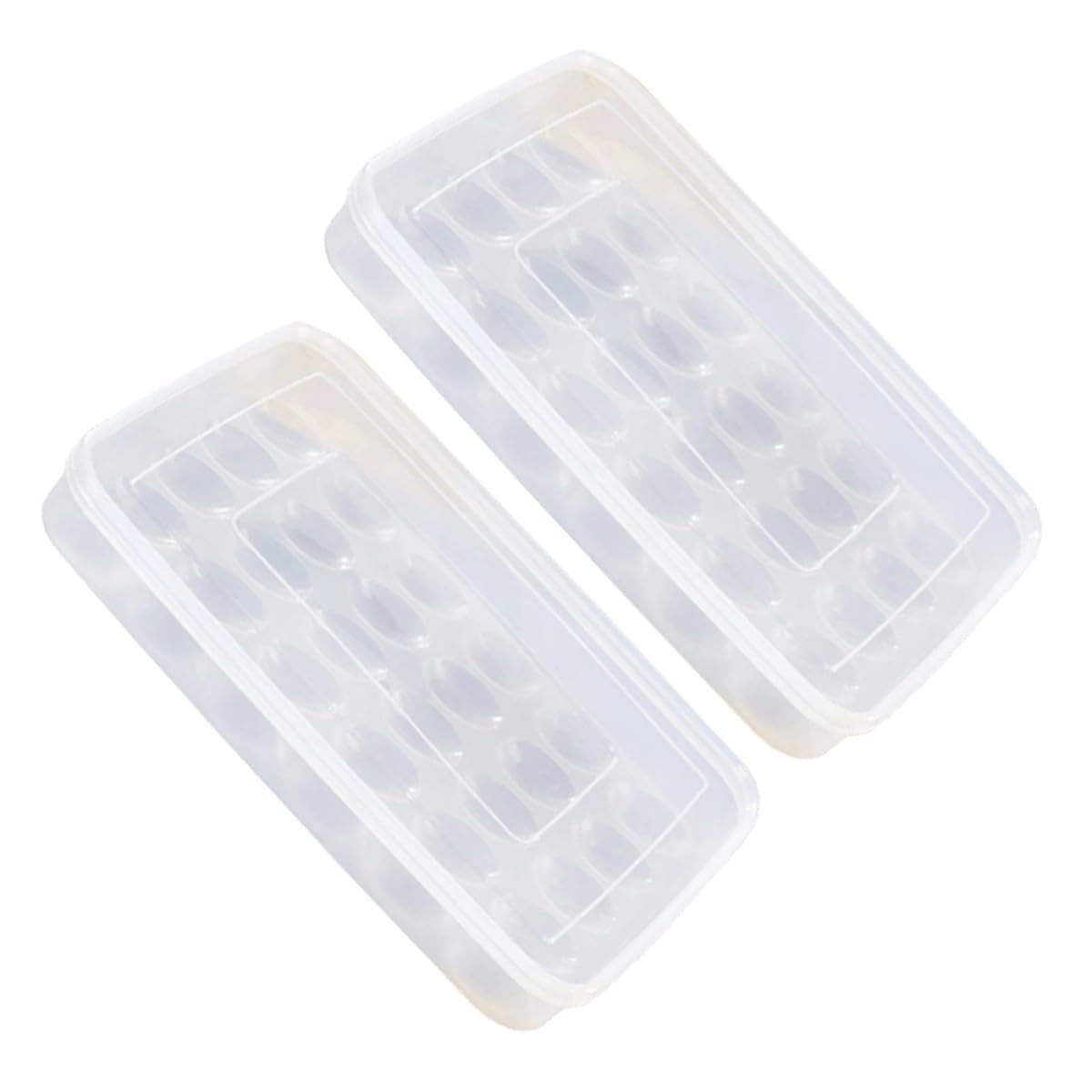 Caja de huevos apilable Housoutil de 30 huecos para nevera con tapa protectora, pack de 2 8
