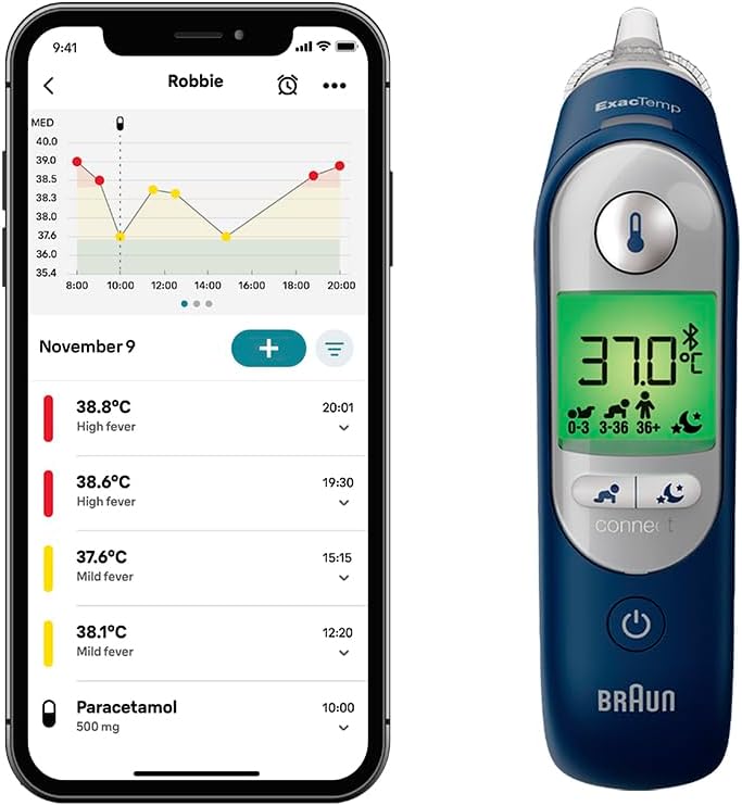 Braun ThermoScan® 7+ connect Ear thermometer | Braun Family Care™ app Compatible | Age Precision® Technology | Baby and Infant Friendly | #1 Brand among doctors¹ | IRT6575
