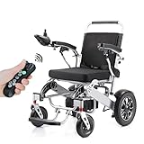 Foldable Electric Wheelchair Automatic Folding Power Chair Mobility Chair 2 X 13 ah Battery's 6 KMPH 250W Motor Aluminium Frame Silver New