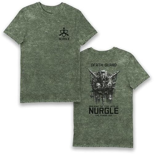 Bioworld Warhammer 40,000 Nurgle Death Guard Eco Wash T-Shirt (Medium) Green