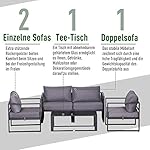 Aluminium Lounge-Set Grau 4-teilig