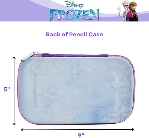 Miniatura 3 de Innovative Designs Juego de estuches de Frozen con calcomanías y bolígrafos de gel para niños, moldeados con cierre de cremallera, color morado