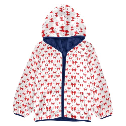 Red Bow Boys Fleece Coat,Children's Zip-Up Hoodie Jacket,Baby Warm Fashion Outerwear 3-10T,A113381 - Main Image