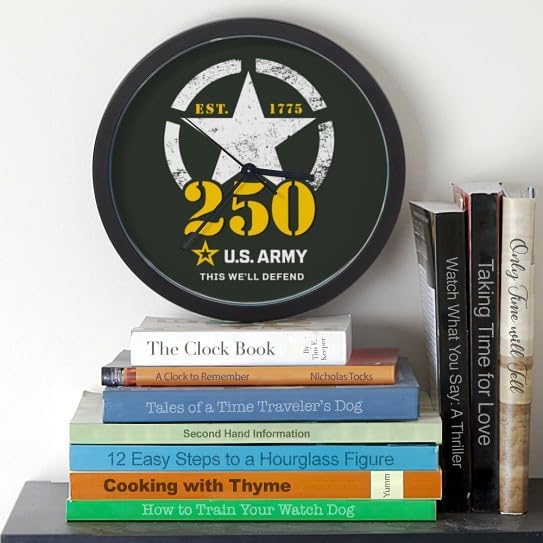 CafePress U.S. Army® Anniversary White and Gold 10" Wall Clock for Livingroom, Kitchen, or Office