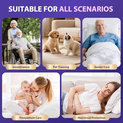 Image of 110 Grams Heavy Duty Bed Pads 30''X36'', 50 Count MILDPLUS Purple Disposable Underpads with Anti-Slip Film, Extra Large Chucks Pads, 3X Thicker Incontinence Pads for Adults, Kids or Pet