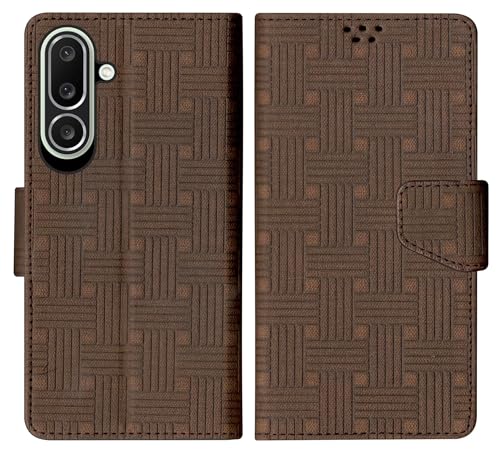 Image of SBMS Flip Cover for Samsung Galaxy M56 5G 6.7 Inch Back Cover Case with Magnatic Closure | Inbuilt Stand | Card & Money Pocket (Mat Brown)