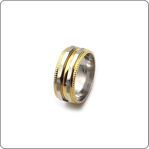 Miniatura 3 de Fusamk Anillo de acero inoxidable irregular de moda